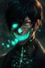 Placeholder: fantasy art, young man, half-elf, noble, half mask, pale skin color