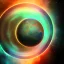 Placeholder: cosmos, metallic sky stars, sky blue light, blue light, green moons with neon rings, 8k resolution, detail