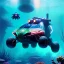 Placeholder: fullbody Drawing of 'Ultra Futuristic style concept All terrain vehicle'intricate detail,by andrea bonelli,Kilian Eng,Ohrai,underwater,three quarters view, Futuristic Vehicle Turtle design study, toned colors,16k