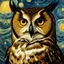 Placeholder: Portrait of a owl by Van Gogh