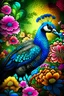 Placeholder: amazing peacock, flower backwornd, adult book cover