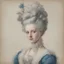 Placeholder: Young Marie-Antoinette, pencil drawing in colors