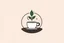Placeholder: Minimalist logo that represents a tidy workspace with a plant and a hot cup of coffee