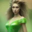 Placeholder: fairy, green, beautiful, hyperrealism, masterpiece, expert, cinematic lighting, sharp focus, 8K, pastel, macro lens, woman, detailed, flower, legs, symmetric face, blonde, breasts