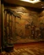 Placeholder: A tan dry prehistoric jungle painted by Frank Lloyd Wright
