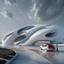 Placeholder: Museo Zaha Hadid inspirado en una hormiga, gente, parqueaderos externos