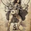 Placeholder: leonardo da vinci, crazy, playing drums, steampunk, art nouveau, art renaissance