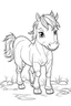 Placeholder: outline art for cute Horse coloring pages with sitch, white background, Sketch style, full body, only use outline, toddlers style, clean line art, white background, no shadows and clear and well outlined.