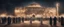 Placeholder: Hyper realistic celebration outside Al-Aqsa Mosque with garland light at night