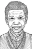 Placeholder: Nelson Mandela, b&w line art style fashion, preppy style, simple line art, one line, line art, line drawing style, white background, full body, picture, coloring book style on white background, well composed, clean coloring book page, No dither, no gradient, strong outline, No fill, No solids, vector illustration, –ar 9:11 –v 5