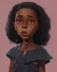 Placeholder: Portrait of a beautiful dark skinned little girl witch with dark curly hair by Jim Kay