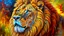 Placeholder: oil painting, lion, majestic, festive, divine, beautiful composition, exquisite detail