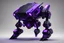 Placeholder: a small geometric hypermodern black and deep purple neon quadrupedal robot with 1 ominous hexagonal eye