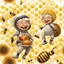 Placeholder: Happiness grandma and grandpa are healthy in a planet of honey stingless bee, realistic