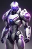 Placeholder: Futuristic soldier that heavily resembles Samus Aran, but is male. Has purple lighting for the visor and arm cannon, and is white armor