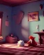 Placeholder: Boy room scene with color hair monster, Steven Spielberg style, realistic photo, sweet, concept art, smooth, unreal engine 5, god lights, ray tracing, RTX, lumen lighting, ultra detail, volumetric lighting, 3d.