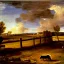 Placeholder: shetland pony, fence, field, oil painting, by Nicolas Poussin