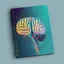 Placeholder: medicine notebook brain illustration, abstract, artistic, digital art