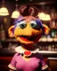 Placeholder: Pub scene, hybrid character, waitress woman with monster muppet mask that covers her entire head, retro style, Sesame Street style, smooth, unreal engine 5, god lights, ray tracing, RTX, lumen lighting, ultra detail, volumetric lighting, 3d.