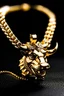 Placeholder: A gold chain with an iced out pumba pendant