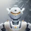 Placeholder: hyper realistic, beautiful smooth realistic Japanese oni robot, run on dark cosmos background, cat еye, extremely sharp detail, finely tuned detail, ultra high definition, 8 k, unreal engine 5, ultra sharp focus, accurate sword wings, positive smile, lot of details, fit within portrait, Ambiance winter, perfect composition, perfect hair,