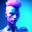 Placeholder: teenager, hyper realistic, cyberpunk style, shaved hair, latex, gradient color, BLUE, PINK, CYAN, neon, insanely detailed, 16k resolution, perfect eyes, cinematic smooth, intricate detail