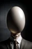 Placeholder: Man with an egg-shaped head