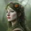 Placeholder: A beautiful female celtic druid with hair made out of flowers, digital art, HD, 8k, high definition, very high quality, detailed eyes, nature, druid, fantasy