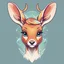 Placeholder: Cute deer with adorable eyes / t-shirt design / clear lines/ neofuturist