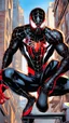 Placeholder: miles morales mix with venom symbiote in color Street artstyle, Street boy them, intricate details, highly detailed, high details