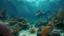 Placeholder: hyperrealistic 4k, sea from the movie aquaman, a lot of sea plants, and, sea animals, underwater