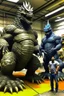 Placeholder: Giant kaiju and king
