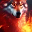 Placeholder: Wolf, red, fire, lava, 8K, dramatic lighting, masterpiece, expert, sharp focus, portrait frame