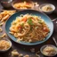 Placeholder: Delicious steaming hot pasta dish perfectly seasoned, picture in an haute cuisine cookbook, stunning colors, beautiful composition, perfect lighting, cinematic, photoreal, high shutter speed canon lens, bokeh, 64 megapixels