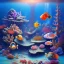 Placeholder: serene underwater scene, coral, fish, rocks, oil painting, by renoirm, pastel colors, masterpiece