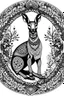 Placeholder: mandala big kangaroo : black and white with white background.