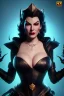 Placeholder: Ava Gardner as evil queen in black leather, busty, cleavage, curvy, angry, stern look. character design by cory loftis, fenghua zhong, ryohei hase, ismail inceoglu and ruan jia. unreal engine 5, artistic lighting, highly detailed, photorealistic, fantasy