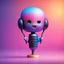 Placeholder: Create Microphone cute figurine and gradient background