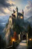 Placeholder: Dracula's Castle, Oil on Canvas by Thomas Kinkade - 4k UHD, Ultra-realistic, Hyper realistic, Photorealistic, Realistic, absolute Reality