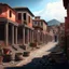 Placeholder: Pompeii houses streets people before destruction digital art hyper-detailed realistic 8k summer weather