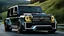 Placeholder: A (((G-Wagon mustang))) featuring a luxurious interior, advanced technologies, and a sleek body kit designed by MANSORY, front cinematic view on road in morning, ((((desktop wallpaper))))