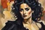 Placeholder: Painting of Salma Hayek as a Goth vampire girl, in the Expressionist style of Egon Schiele, Oskar Kokoschka, and Franz Marc, in muted natural colors