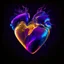 Placeholder: iridescent cloth electric heart