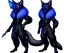 Placeholder: Dark type and fighting type legendary pokemon. Anubis-like fox. black and dark blue colored fur. Egypyopn elements. Bipedal.