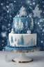 Placeholder: A festive Christmas cake fantasy theme in blue and white colors