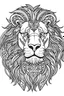 Placeholder: The outline of a cartoon lion in White background. Black lines.Perfect for a coloring book