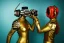 Placeholder: Golden to cyan surfaces body, latex. Tendril-mask-Synthesizer-proboscis. Partly armored bodies. Coverage metallic headphones. Man and hot Russian military girl. Old-fashioned cameras and lenses integrated to heads. Strange Steam-punk Silver tumbler connection! Dystopia perfect body. Red 4D-tiles around them. Partly symmetrical in relation to speaker. Perfect golden ratio in all directions. Space-corruption. Steam-machines-tubes. Oppressive atmosphere. Thick Mind-transfer-cable