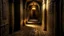 Placeholder: The labyrinthine corridor stretches out before you, its walls a mottled tapestry of ancient stone and crumbling mortar, dimly illuminated by flickering torches that cast long, dancing shadows. The air is thick with dust and the faint scent of decay, hinting at the secrets that lay entombed within the depths of this enigmatic structure. The floor, worn smooth by countless footsteps over the centuries, descends into a maze of narrow, winding passages that branch off in seemingly random directions,