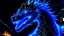 Placeholder: Dark anime glowing volcano cyber villainous neon Dragon with blue flaming atomic breath