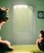 Placeholder: Realistic room scene. sweet big furry monster sitting. girl from behind. Steven Spielberg style. Red hair, smile, happy, gradient color fog. highly detailed, concept art, unreal engine 5, ray tracing, RTX, lumen lighting, ultra detail, volumetric lighting, 3d, finely drawn, high definition, high resolution.